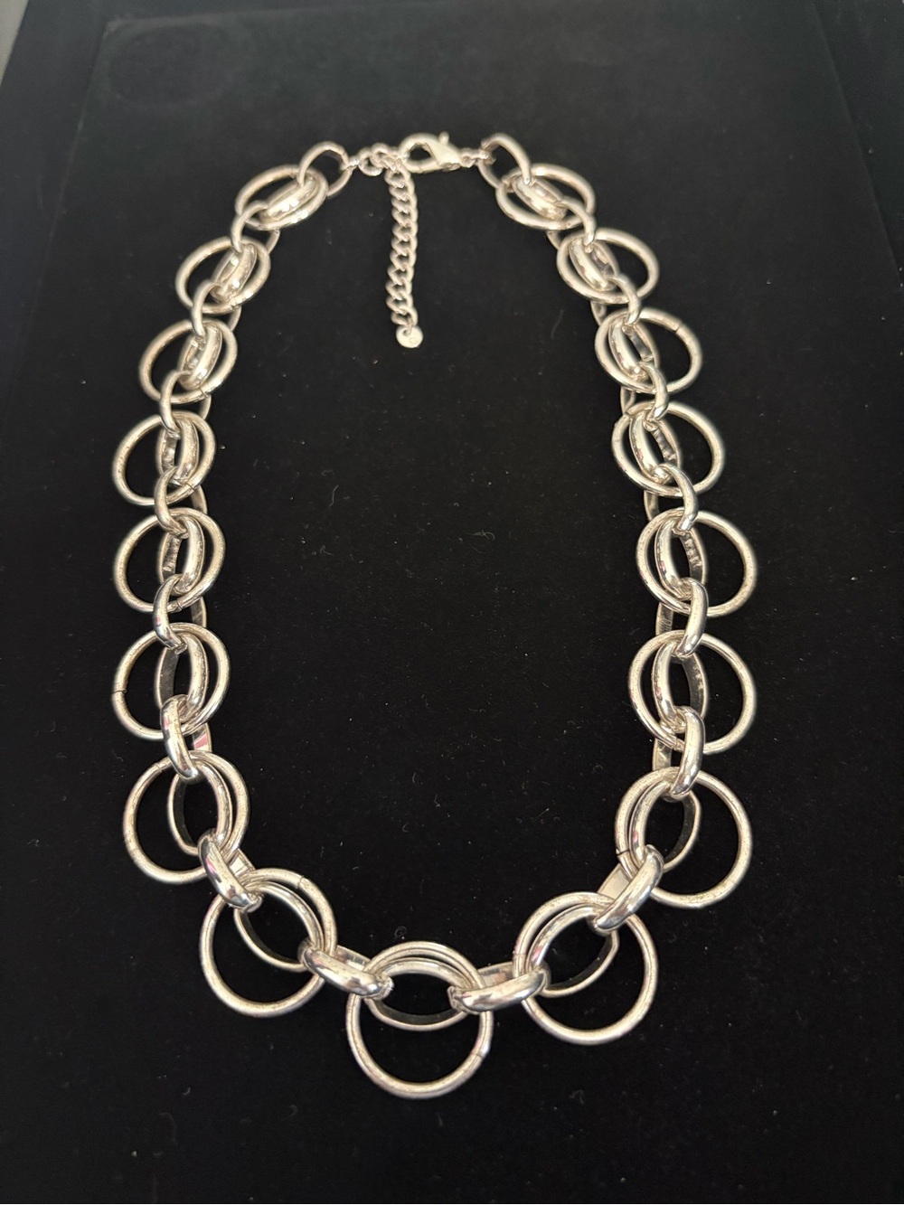 Silver Link Circle Necklace - Women Jewelry